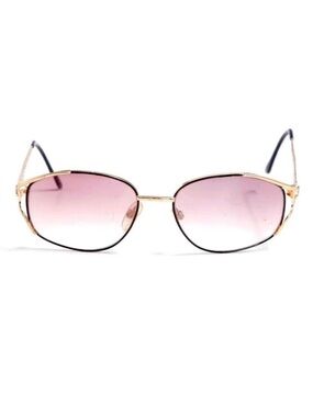 SALE. ! Vintage 1990s YSL Gold Lattice Frame Rose Lens Sunglasses *EVC